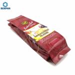 Side gusset flat bottom custom printed drip coffee bean packaging bag aluminum