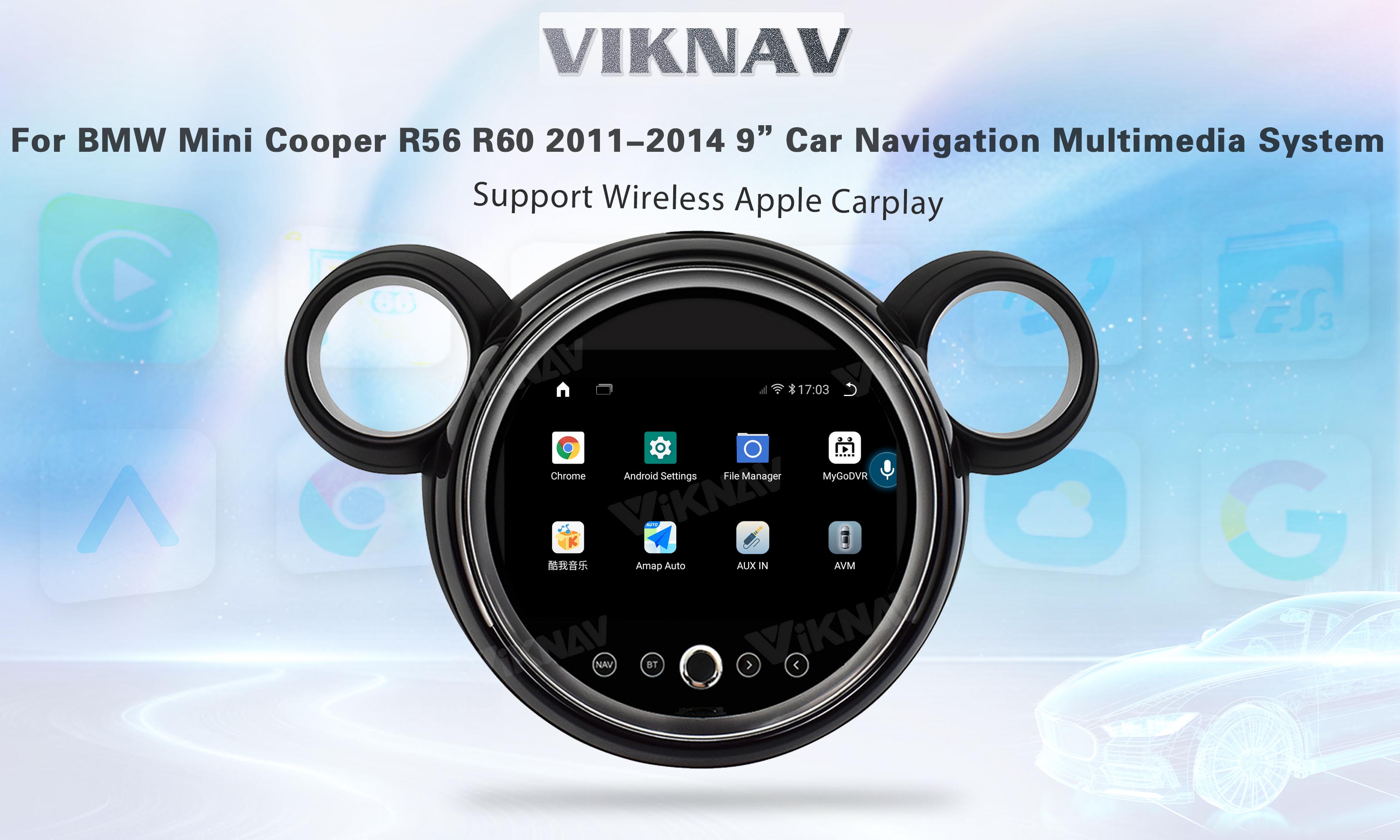 Professional Bluetooth Car Radio Head Unit For BMW Mini Cooper R56 R60 2011-2014 9Inch