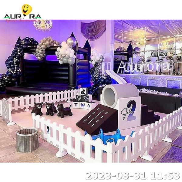 Buy cheap Waterproof Inflatable Soft Play Equipment Indoor Play Area Day Care Center Children Black White from wholesalers