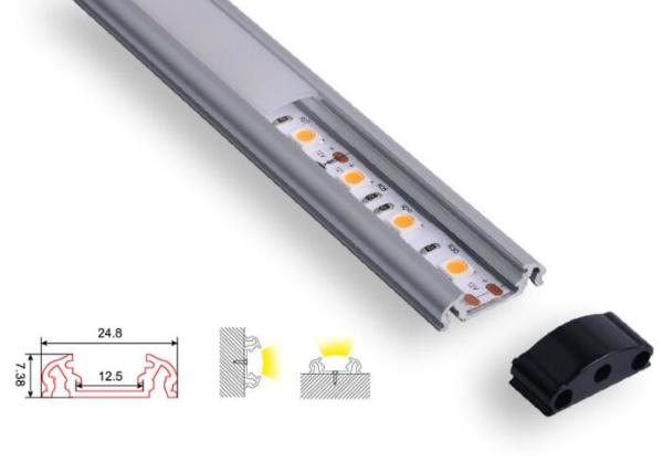 Buy cheap Waterproof Led Aluminum Profile Black Fixture Ip44 With Clear Diffuser Cover from wholesalers