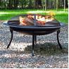 Buy cheap Outdoor Patio Backyard Garden Bonfire Camping Round Metal Fire Pit Bowl with Poker in Black from wholesalers