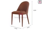 Fully Upholstered PU Leather Restaurant Dining Chair 0.33cbm Metal
