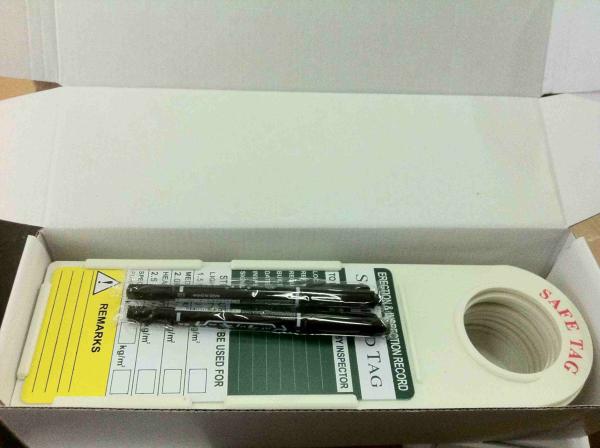 Buy cheap PVC / ABS Plastic Scaffolding Safety Tags For Warning With Round Hang Hole from wholesalers