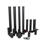 Black Powder Coating Angled Flue For Wood Burner Fireplace 0.5 Mm Thickness