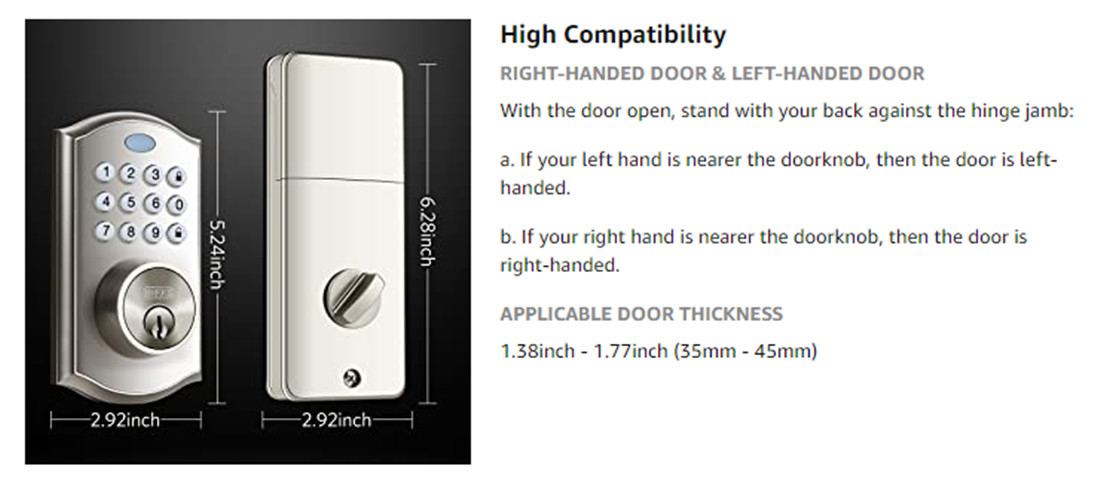 Password Bluetooth Smart Electronic Door Lock