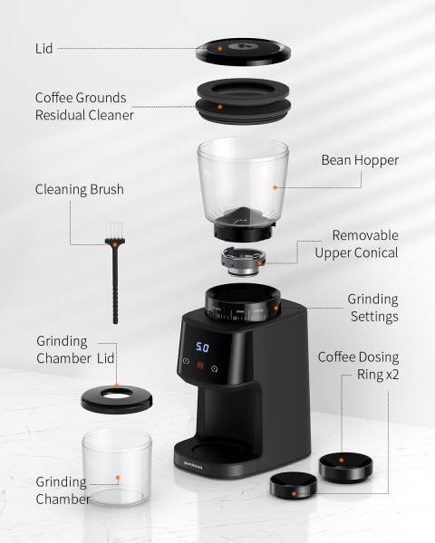 Buy cheap Black Homeuse Coffee Bean Burr Grinder Electric Particle Size CE ETL CB from wholesalers
