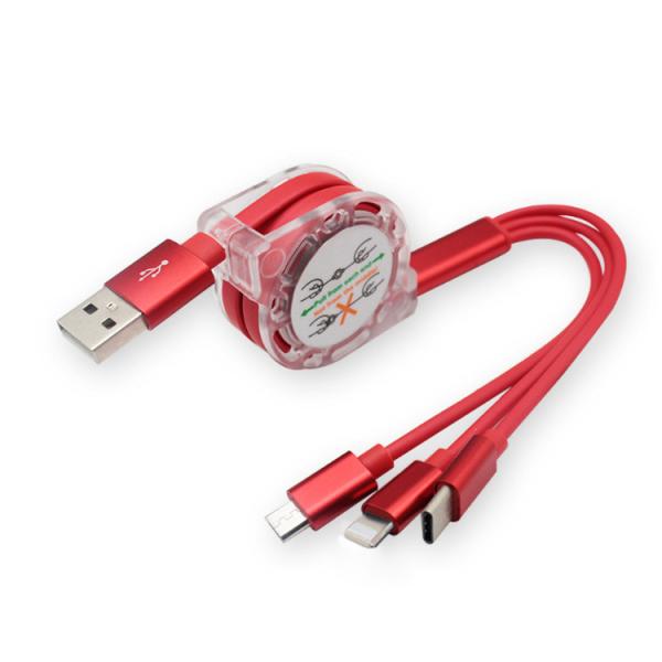 Buy cheap Colorful 3 In 1 Braided Charging Cable Stable Current Fast Data Transmission from wholesalers