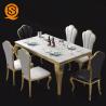 Buy cheap Solid Surface Marble Top Dining Table Set 6 Seater Rectangle Shaped from wholesalers