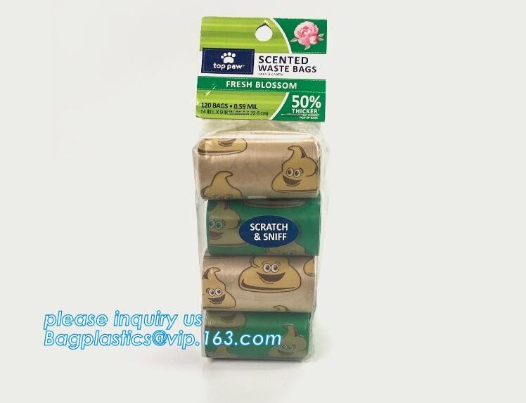 security factory sales biodegradable pet waste dog poop bag, Heavy Duty Custom Biodegradable PE Dog Poop Pet Waste Bags
