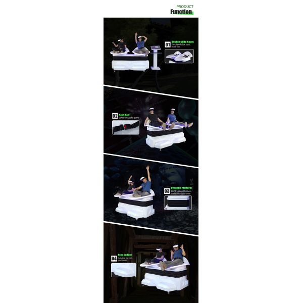 Double Seats 9d Roller Coaster Game VR Simulator Slide With Thrilling Experience