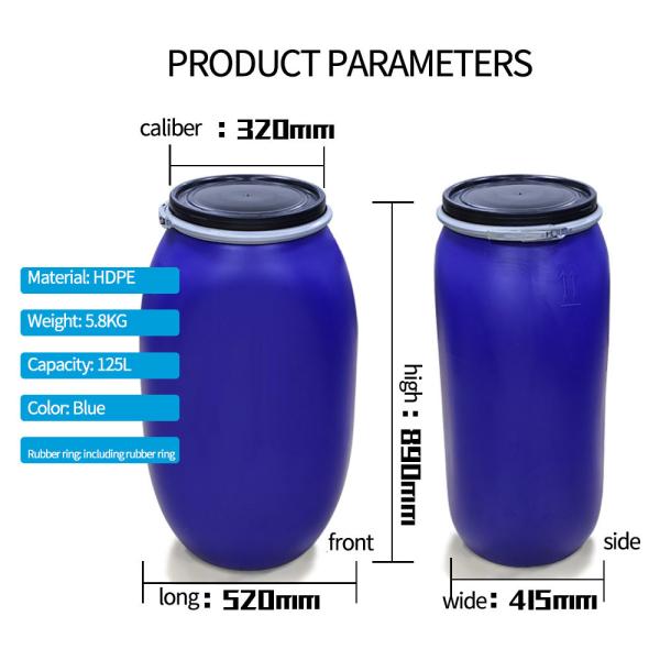 Buy cheap Large Mouth Sealed Turnover Plastic Barrel Drum 125L from wholesalers