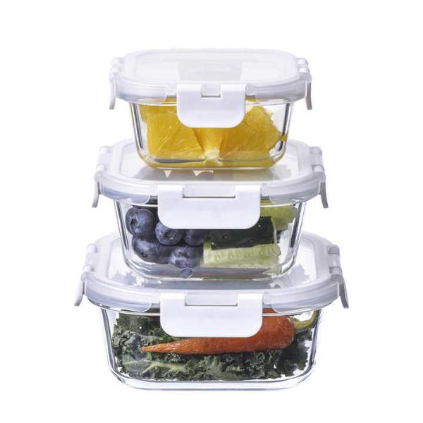 Storage Canister Bamboo Lid Lunch Box Borosilicate Storage Canister Glass Food
