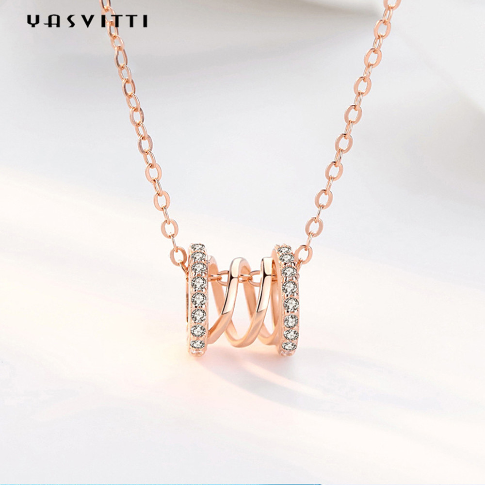 2.64g 40cm Birthday Diamond Studded Necklace Clavicle Waist 18k Pure Silver Pendant