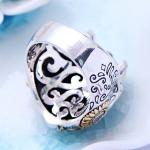 Angels and Demons Skull Style Thai Sterling Silver Men Ring(XH057006W)