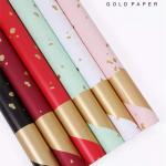 Gold Printed Florist Wrapping Paper 58x58cm Metallic Style