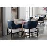 Buy cheap Upholstered Leather Dining Chair High Density Foam With Armrests Metal Details from wholesalers