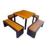 Buy cheap 800x800x720 Metal And Wood Garden Table Set from wholesalers