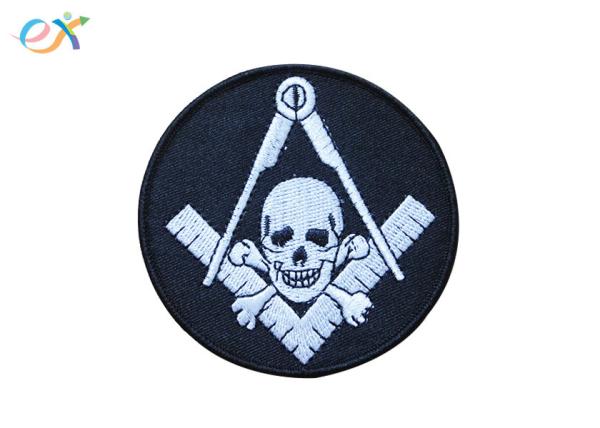 Buy cheap Polyester Background Material Motorcycle Leather Vest Patches Skull Shape from wholesalers