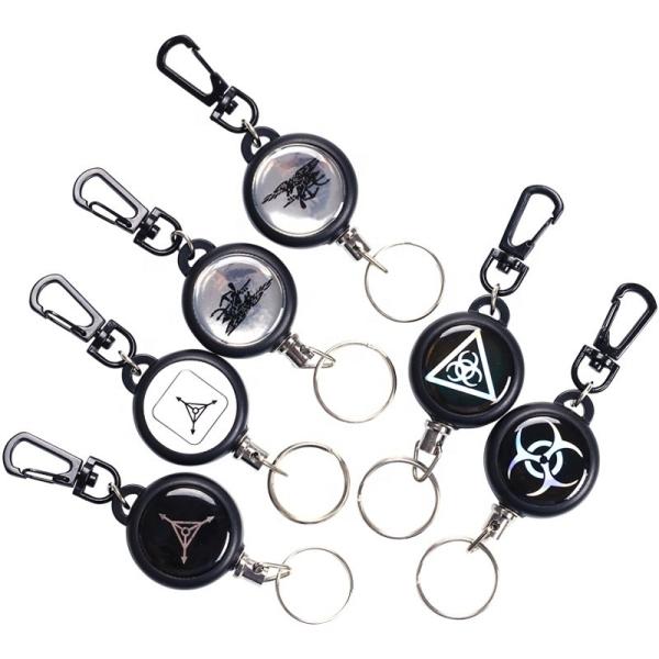 Buy cheap Deyi Badge Reel Heavy Duty Retractable Keychain With All Metal Carabiner Key Ring Fishing Cycling Hiking from wholesalers