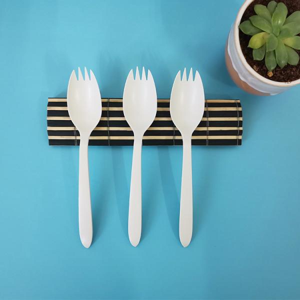 Disposable Primary Color Cornstarch Spoon Light Convenient To Carry The Knife