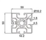 T-Slot & V-Slot 50 Series Aluminum Profiles - 10-5050L
