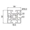 Buy cheap T-Slot & V-Slot 50 Series Aluminum Profiles -10-50100 from wholesalers
