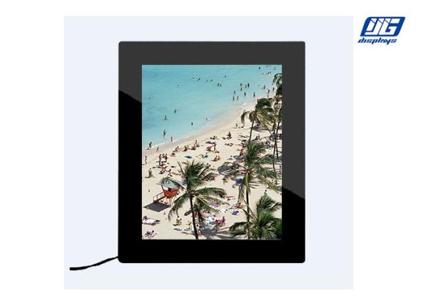 Magnetic Cover Super Thin Black Edges Small Crystal LED Light Box / LED Picture
