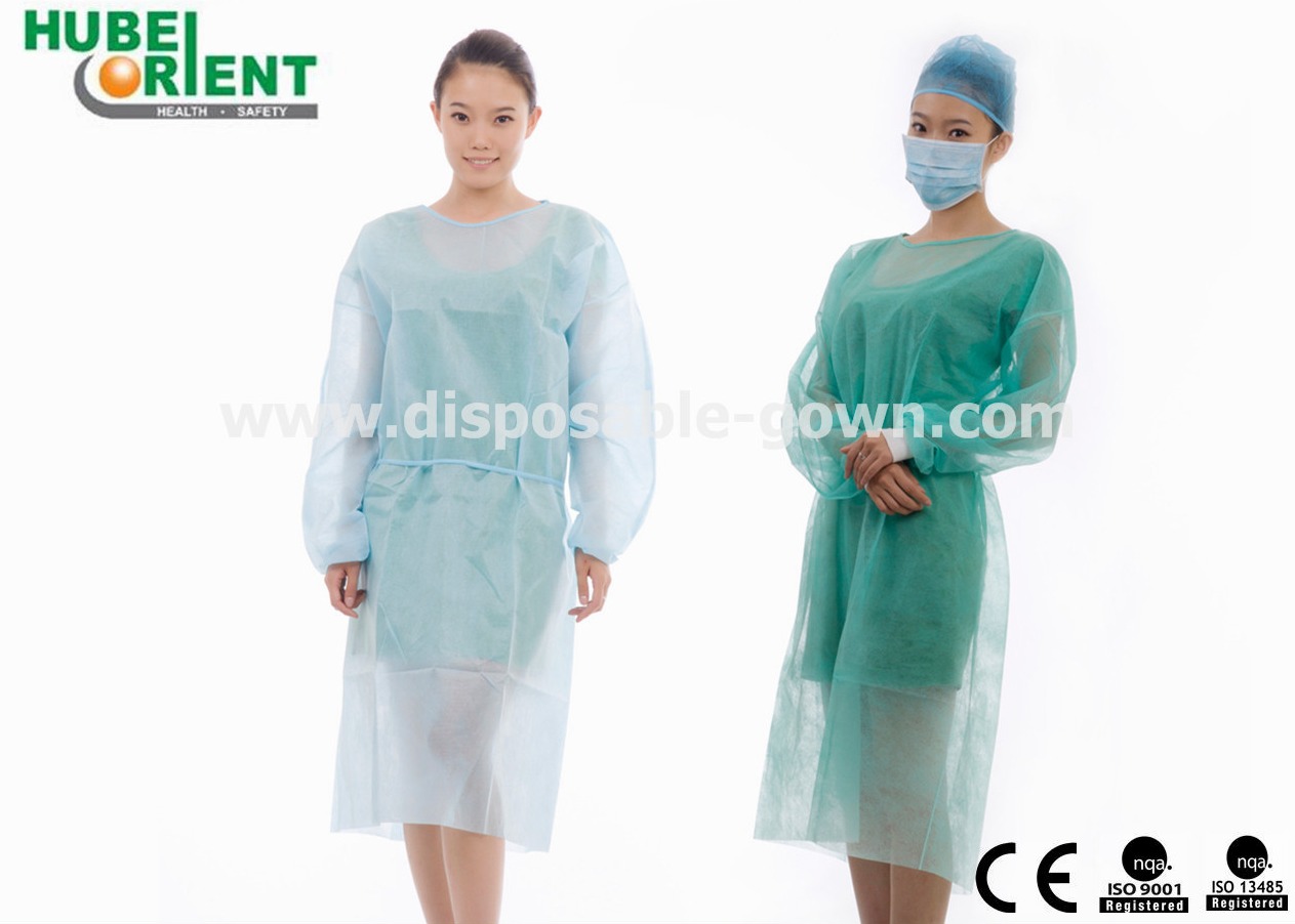 Disposable Nonwoven SMS Medical Isolation Gown With Long Sleeves