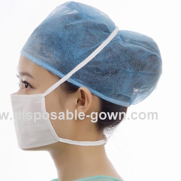 Single Use Nonwoven Tie On Face Mask 17.5x9.5cm For Hospital In Medical