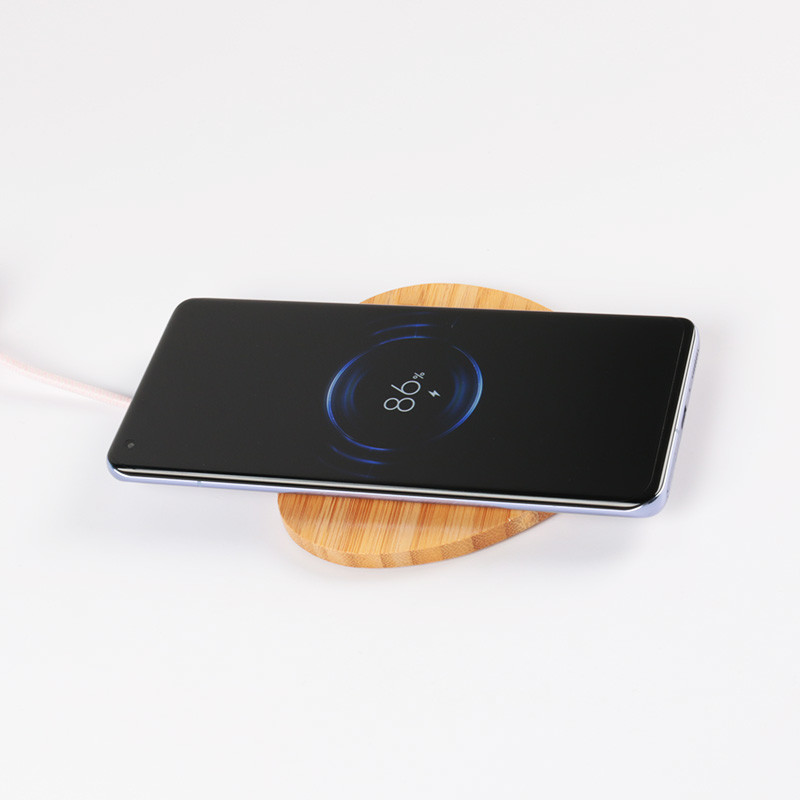 Heart Shape Bamboo Wireless Charging Pad Fast Charging 10W 15W For Phone