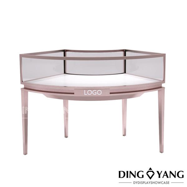 Buy cheap Brushed Rose Gold Stainless Steel Jewellery Shop Display Counters from wholesalers