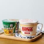 Sustainable Ceramic Instant Noodle Bowl , Porcelain Ceramic Ramen Bowl Set