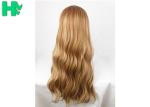 Fashionable Golden Color Long Synthetic Wigs For Girls Cap Size Adjustable