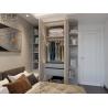 Buy cheap Custom Size Gray Blue Modern Bedroom Wardrobe Furniture With Golden Accents from wholesalers