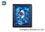 Custom Lenticular Flip 3D Picture Framed Ocean / Wild Animal Image Indoor Decor