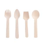 100 Pack Mini Wooden Spoons Disposable Square End Tasting Spoon Small for Ice