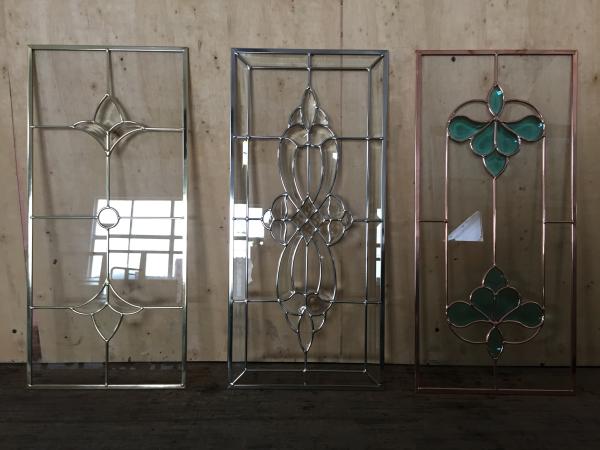 Buy cheap Single decorative leaded glass for cabinet door with electroplating technology 1000*300MM from wholesalers