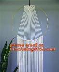 Macrame Wall Art Hanging Tapestry Wedding Decoration with Lace Fabrics, MACRAME