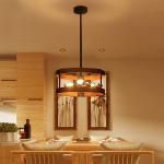Rustic Farmhouse Ceiling Light 3-Light Semi Mount Chandelier(WH-CI-133)