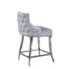 Buy cheap Restaurant Leisure Velvet Upholstered Bar Stools With Stainless Steel Legs from wholesalers