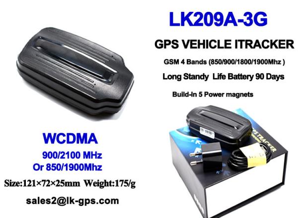 Buy cheap 3g wcdma gps tracker with Battery Standby 90Days ----Black LK209A-3G from wholesalers