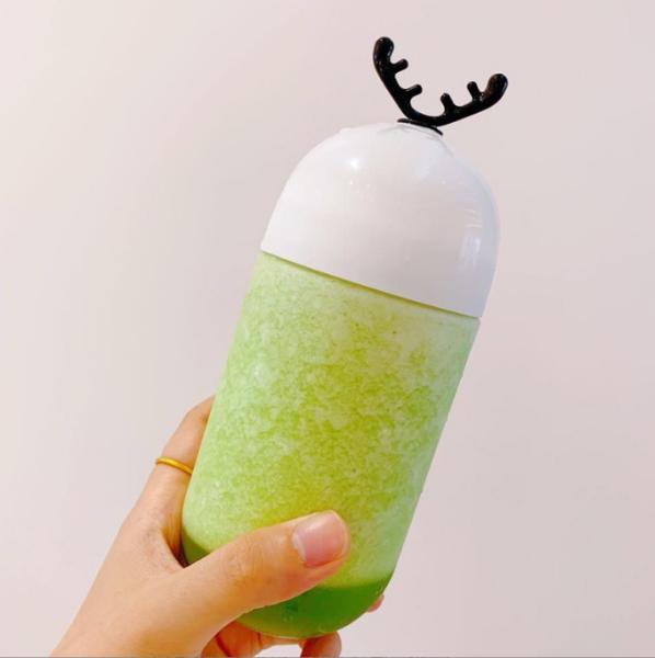 Buy cheap Soda Can Screw Tops 350ml Plastic Milk Bottle Cute Antler Screw Cap Color Coating from wholesalers