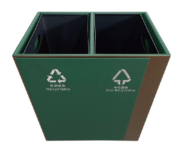 Buy cheap Hotel Waste Bins Double Layer Trash Can PU Leather Cover from wholesalers