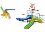 Kids Water Park Construction Water House Structures With Climb Net / Spray