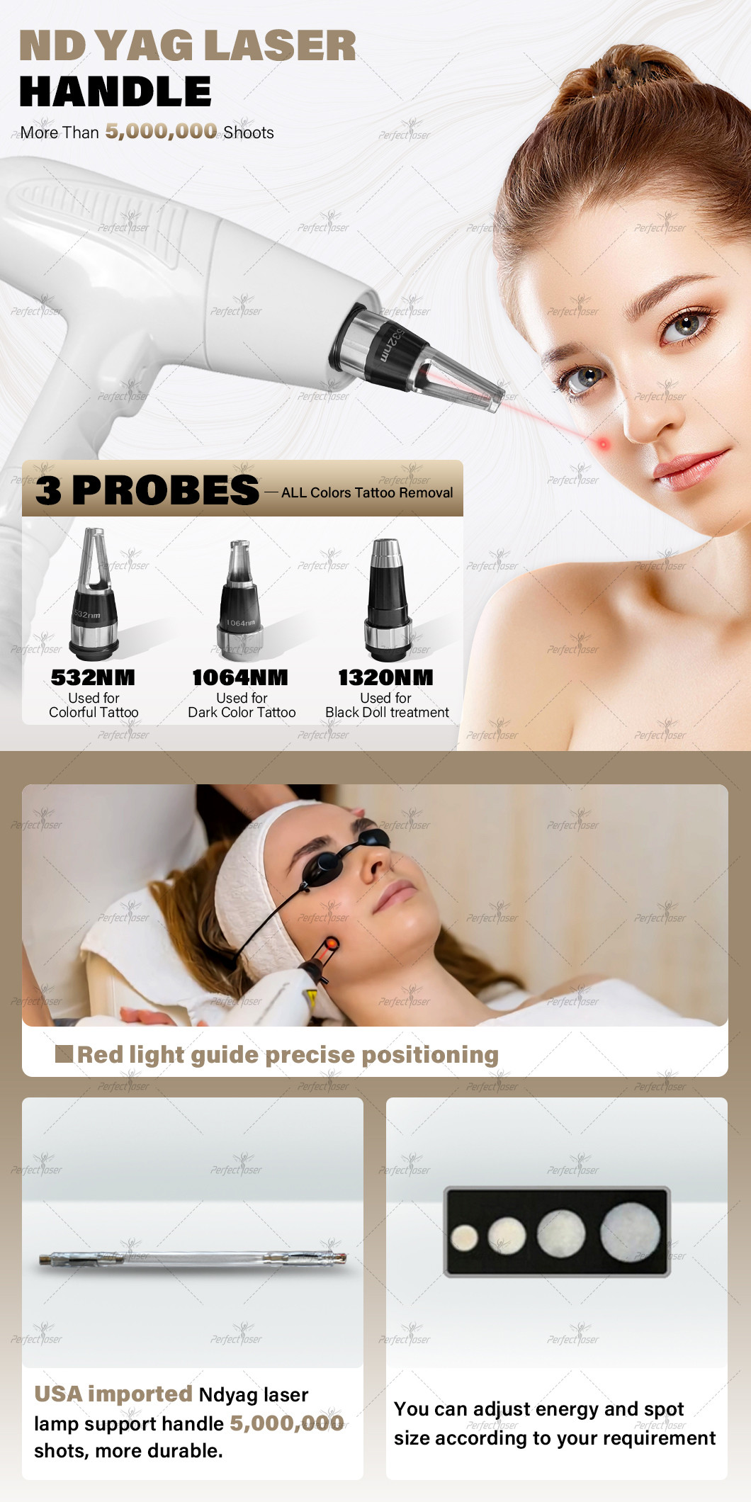 3000W Opt IPL ND YAG Laser For Hair Removal Tattoo Removal Skin Rejuvena