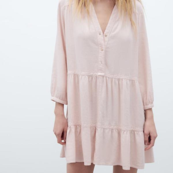 Buy cheap MID Long Sleeves Cotton Casual Dress Pleated Skirt Polyester from wholesalers