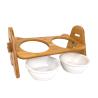Buy cheap Ceramic Wooden Inclined Cat Food Bowl Double Sustainable ODM from wholesalers