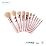 Custom 8PCS Travel Makeup Brush Set Wooden Handle And Nylon Hair
