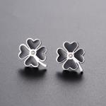 Custom fashion four leaf clover jewelry earrings stainless steel metal lucky you