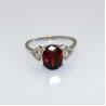 Buy cheap Fashion 925 Silver 7mmx9mm Oval Garnet Ring with Cubic Zirconia(R257) from wholesalers